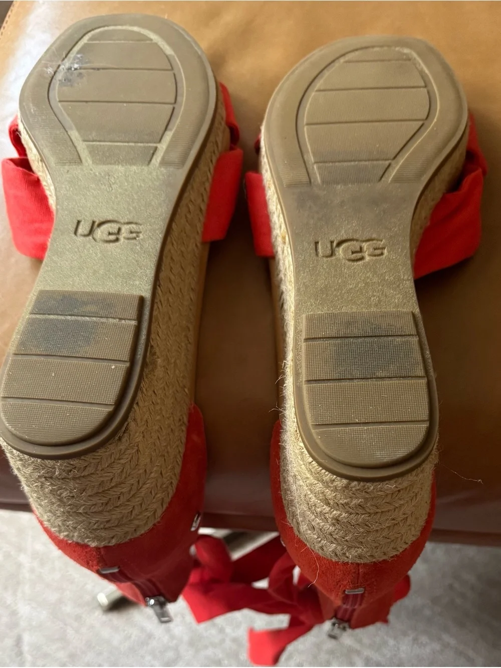 UGG Coral Tie-Wrap Espadrille Wedge Sandals